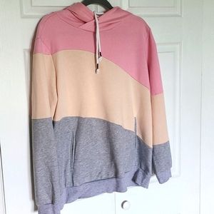 Colorblock cowlneck hoodie